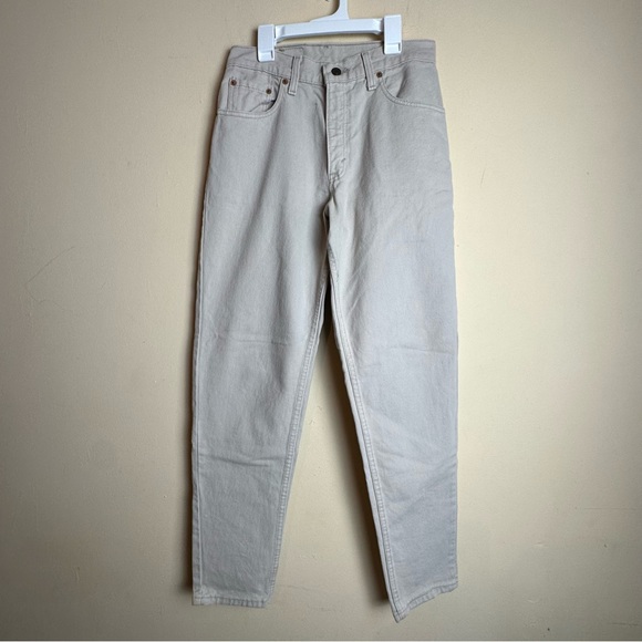 Levis Vintage 550 Jeans Tan Relaxed Fit Tapered Leg Womens Size 9 Med Y2K - Picture 2 of 16